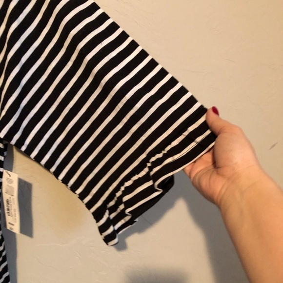 NWT ANA Black/White Striped Top - Picture 2 of 7